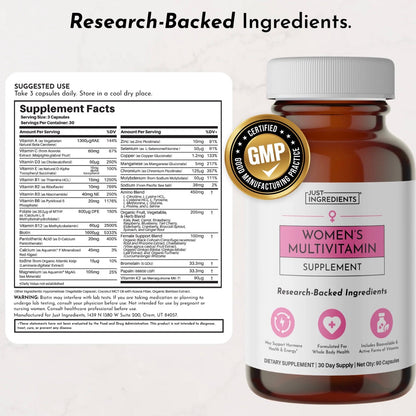 Women's Multivitamin, 90 Capsules, Just Ingredients