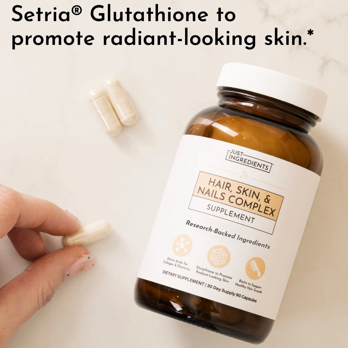 Hair, Skin, and Nails Complex, 90 Capsules, Just Ingredients
