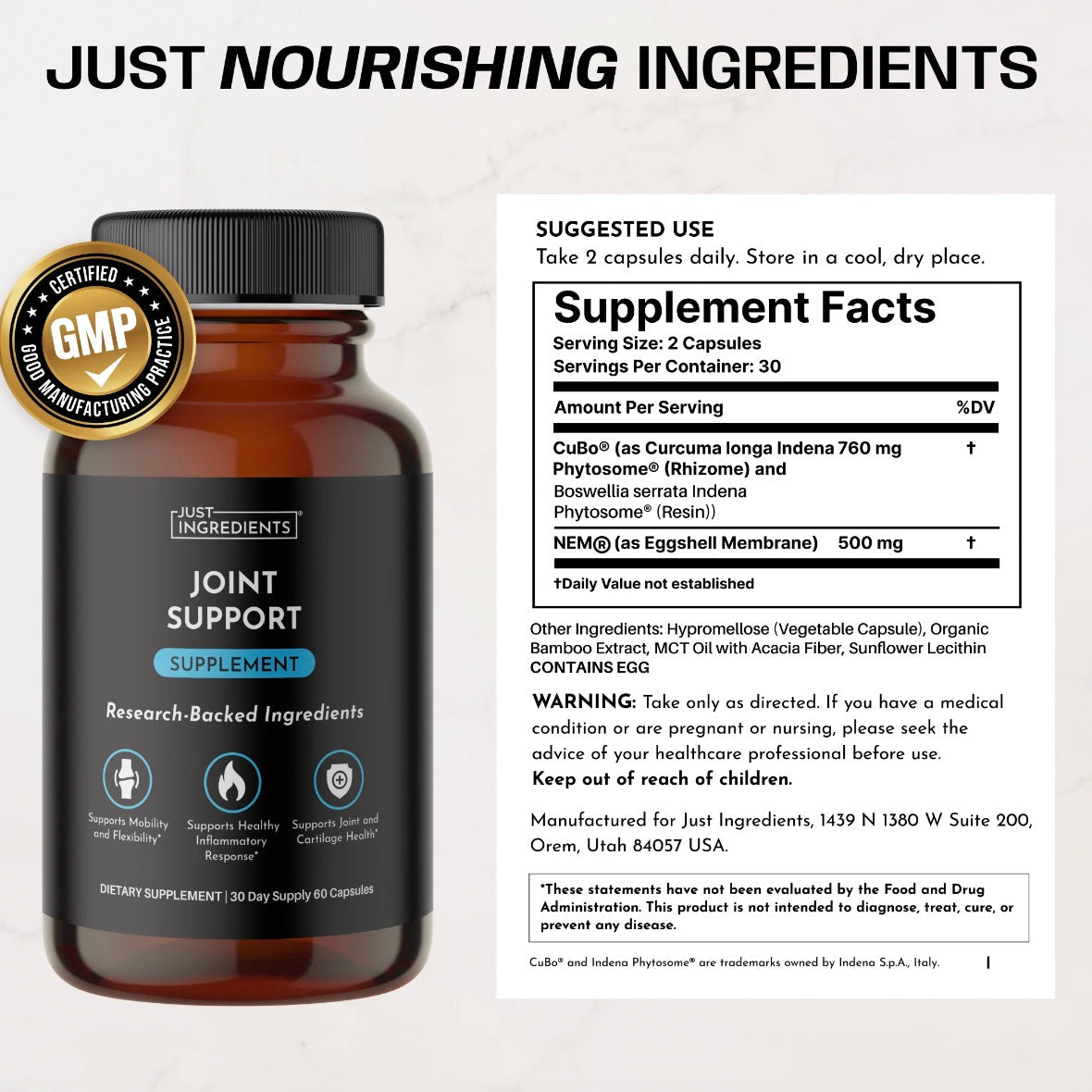 Joint Support Supplement, 60 Capsules, Just Ingredients