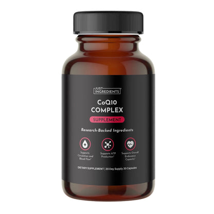CoQ10 Complex Supplement, 30 Capsules, Just Ingredients