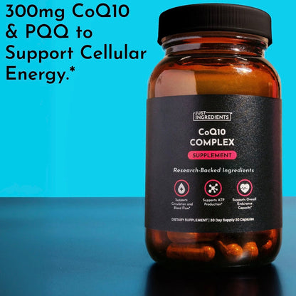 CoQ10 Complex Supplement, 30 Capsules, Just Ingredients