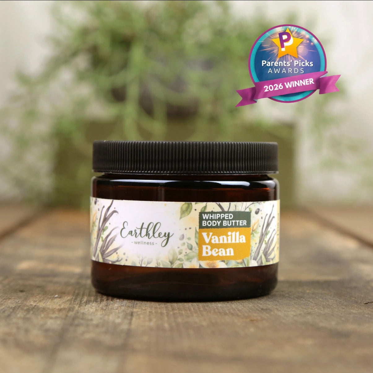 Whipped Body Butter, Vanilla Bean, 4oz, Earthley