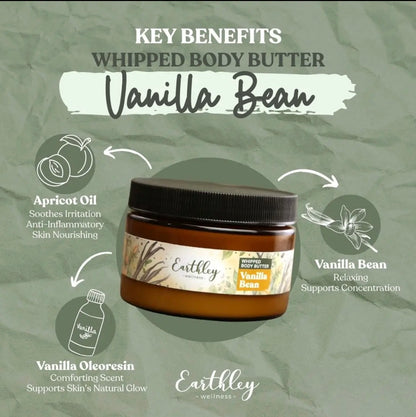 Whipped Body Butter, Vanilla Bean, 4oz, Earthley