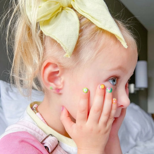 Stick & Stay Earrings, Piggy Paint