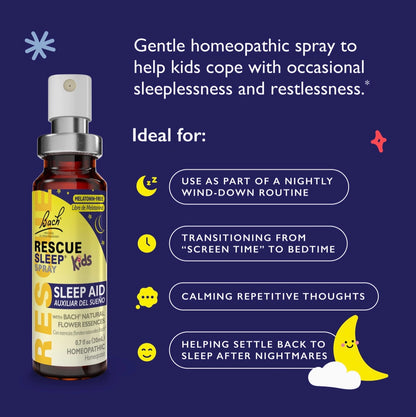 Rescue Sleep Spray, Kids, Melatonin-Free, 20mL, Bach
