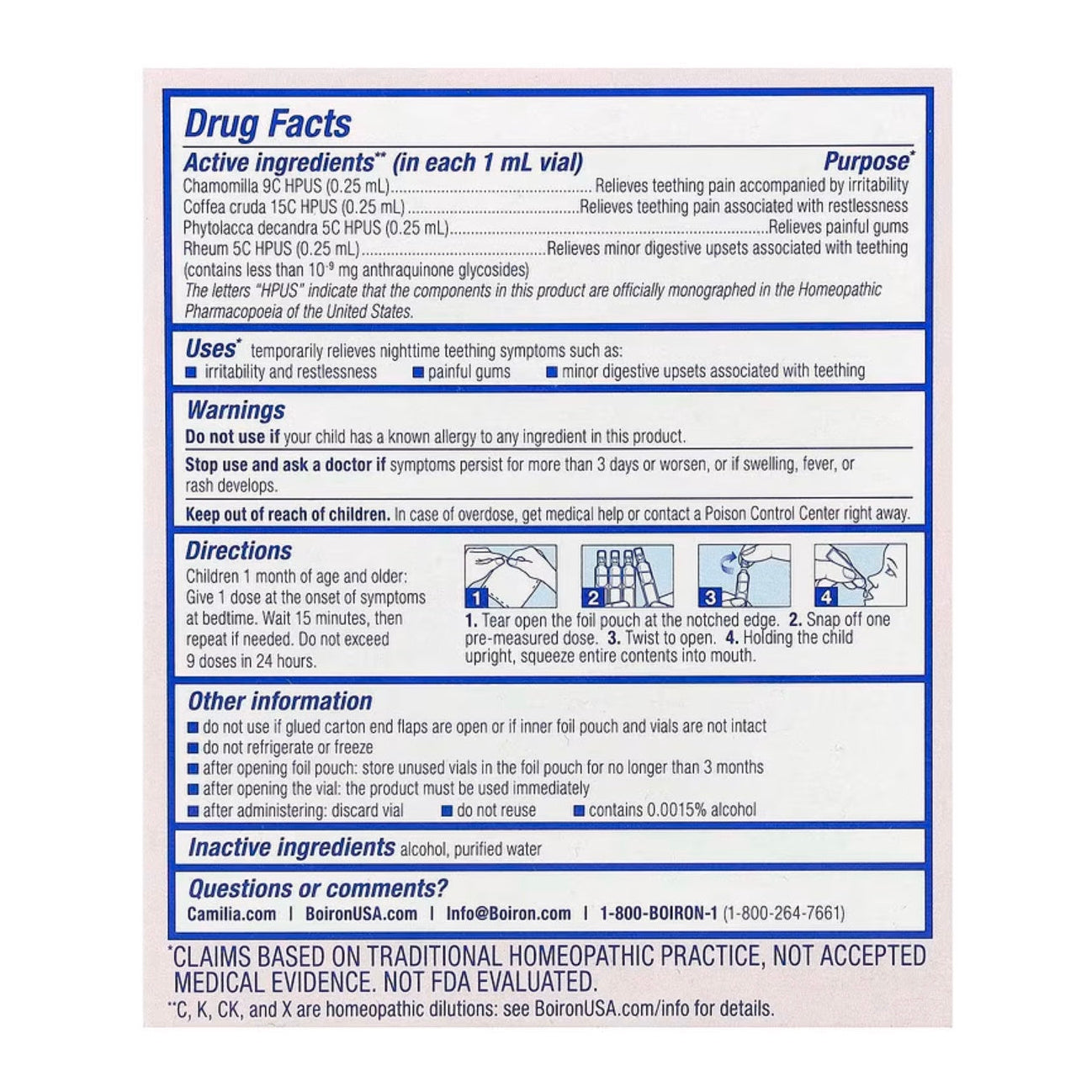 Camilia® BEDTIME Liquid Doses, 30 Single Liquid Doses, Boiron
