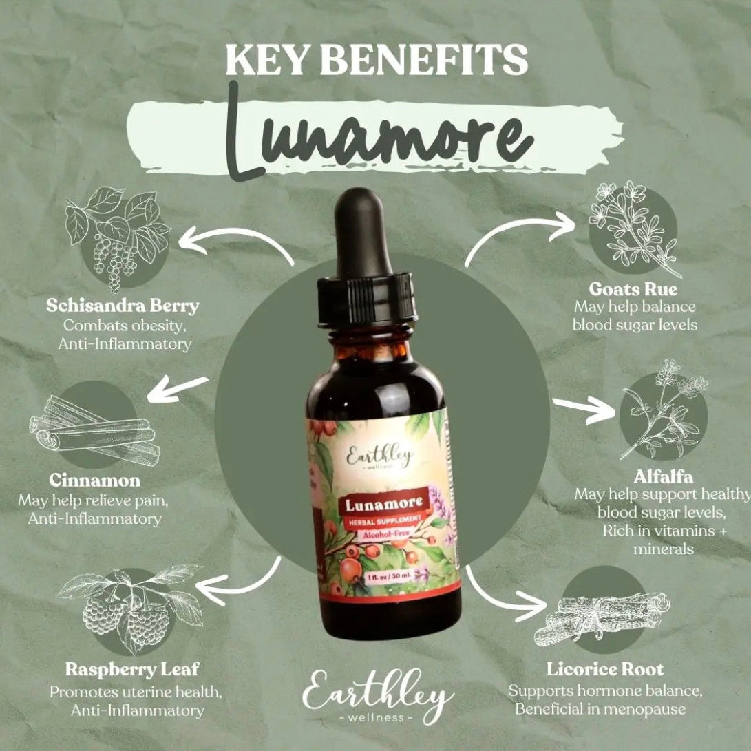 Lunamore - Balances your cycle and supports healthy metabolism, 2oz, Earthley