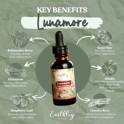 Lunamore - Balances your cycle and supports healthy metabolism, 2oz, Earthley