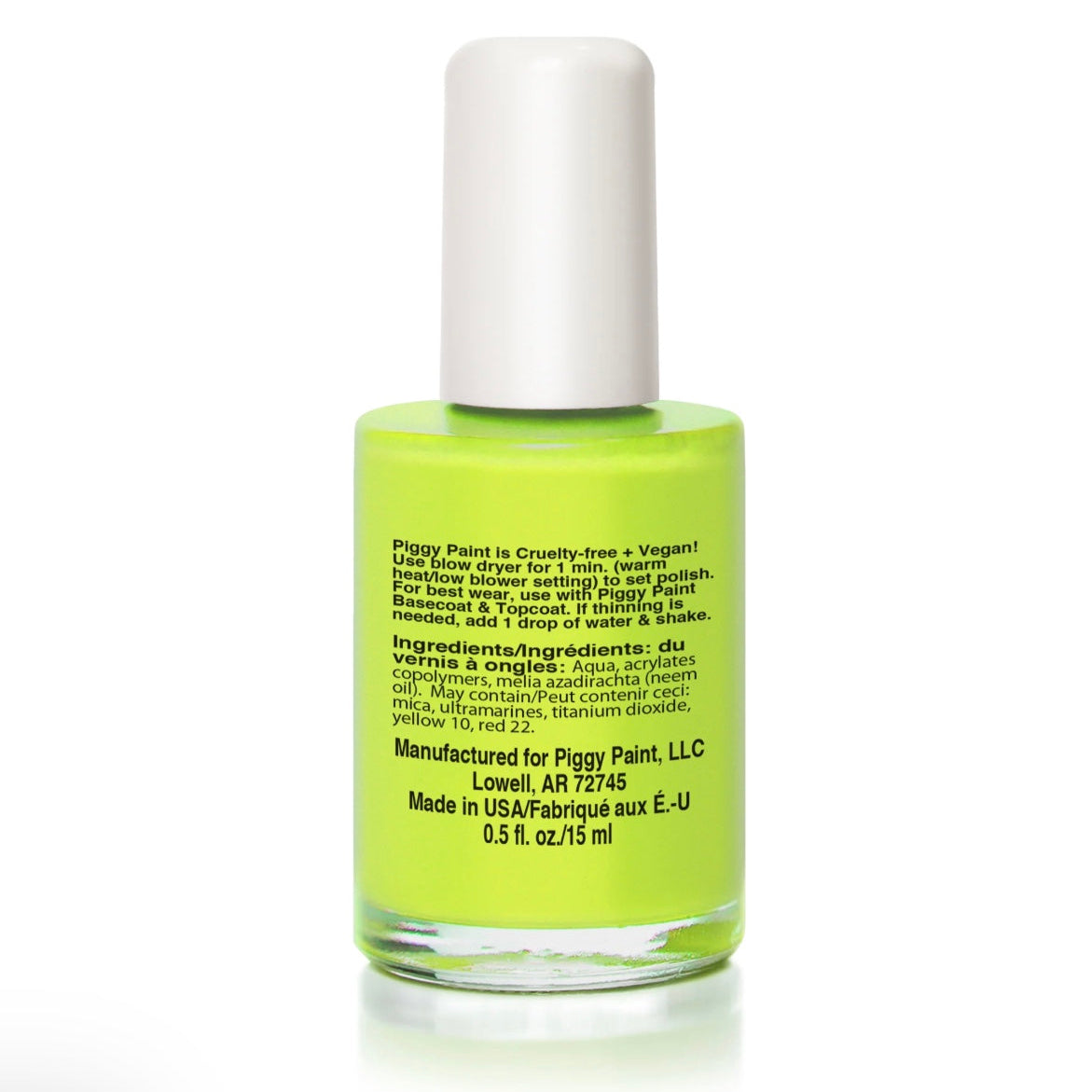 Lime Time - Neon Lime Green Polish, 0.5oz, Piggy Paint