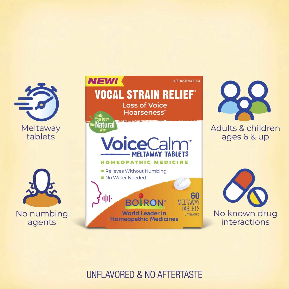 VoiceCalm™, Meltaway Tablets, 60 Tablets, Boiron