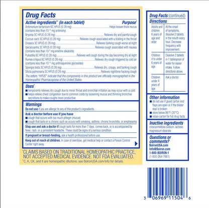 Chestal® Cough & Mucus Meltaway Tablets, 60 Tablets, Boiron
