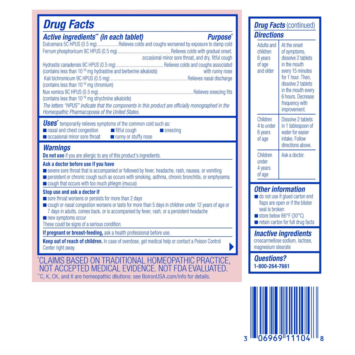 Chestal® Cold & Cough Meltaway Tablets, 60 Tablets, Boiron
