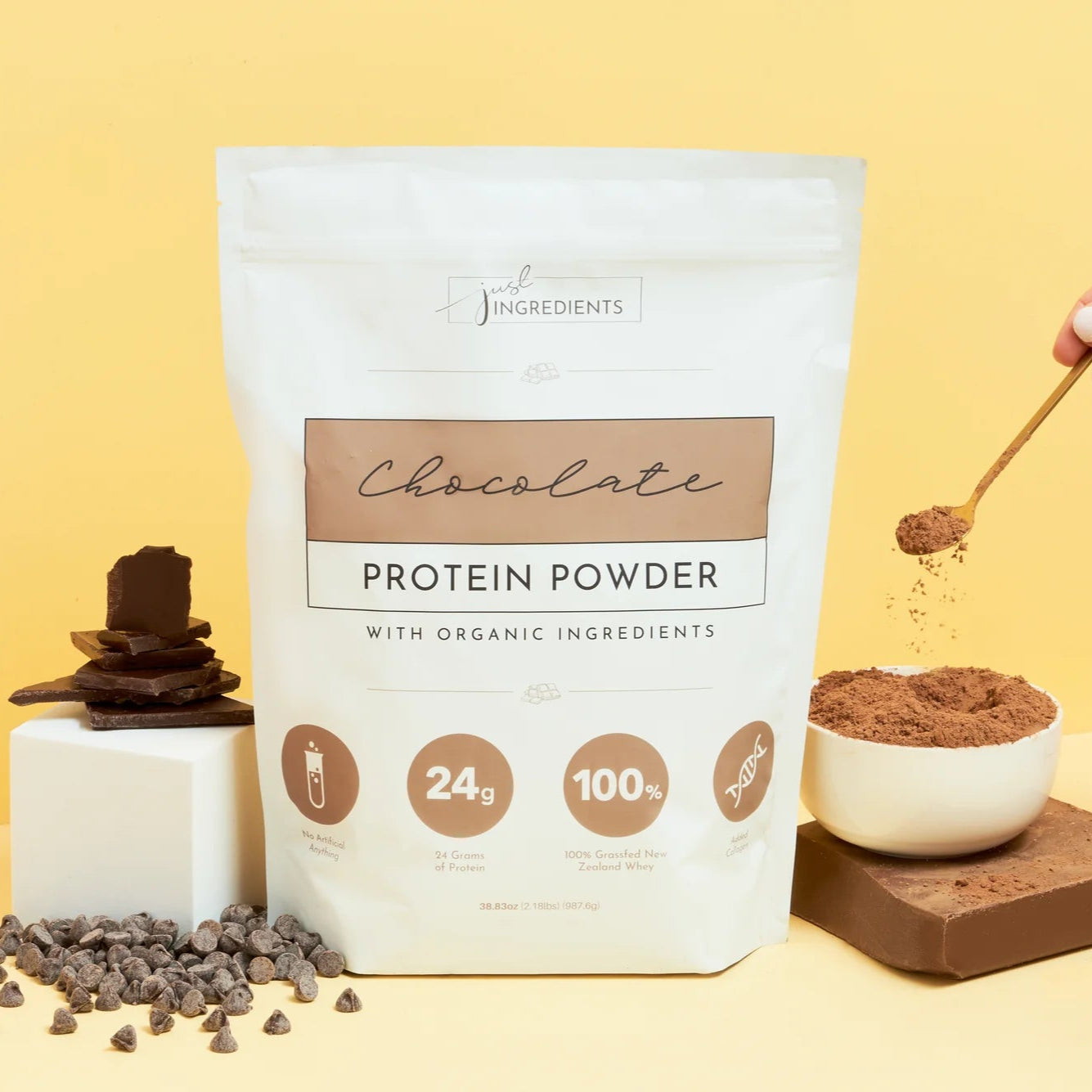 Chocolate Protein Powder, 30 Servings, Just Ingredients