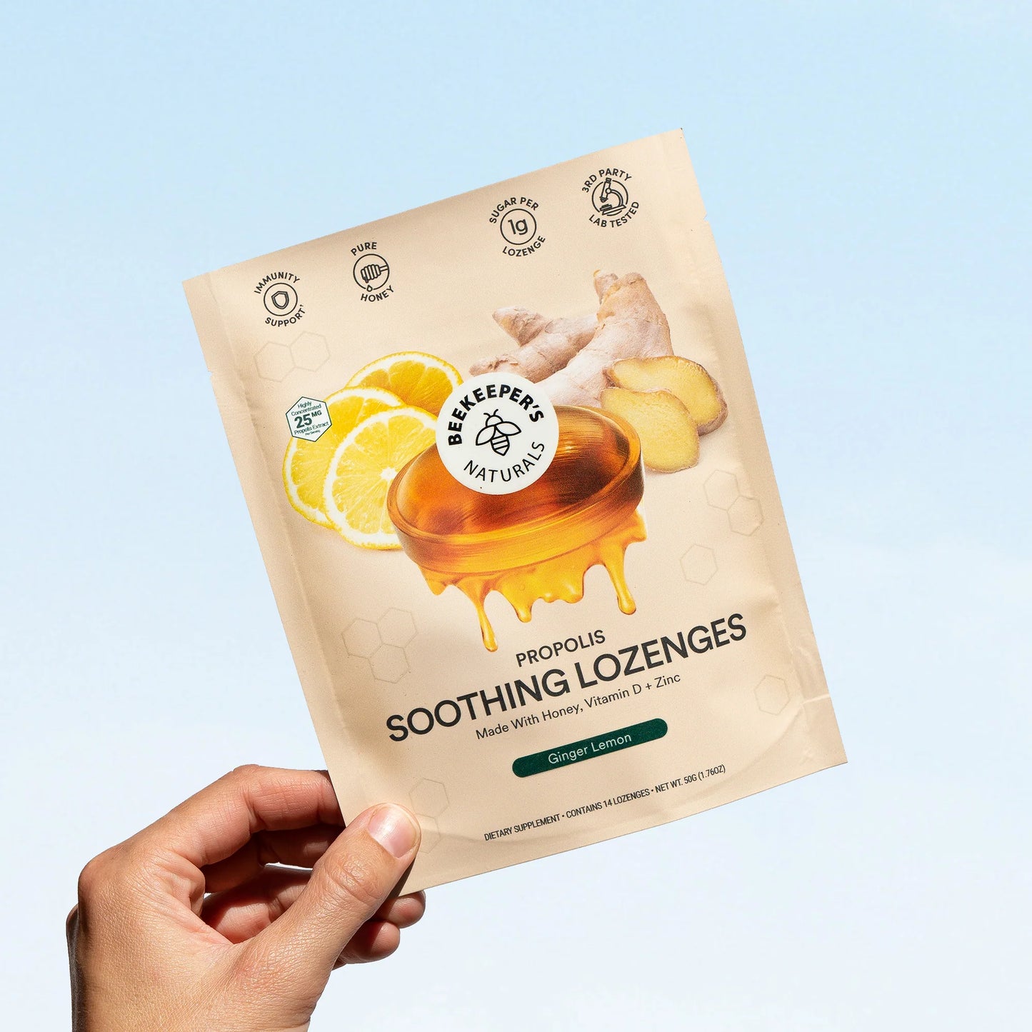 B. Soothed Throat Lozenges, for Immune Support, Beekeeper's Naturals