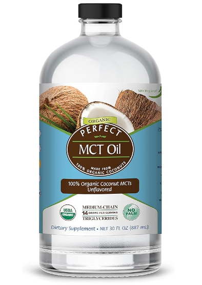 Perfect MCT Oil, 100% Organic Coconut MCTs, 30oz, Perfect Supplements