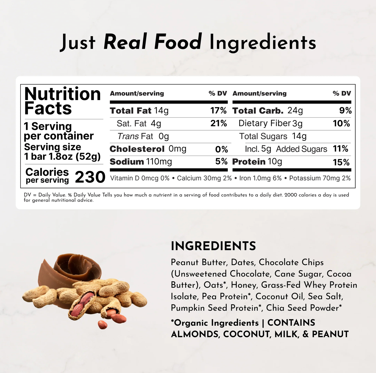 Protein Snack Bar, Just Ingredients