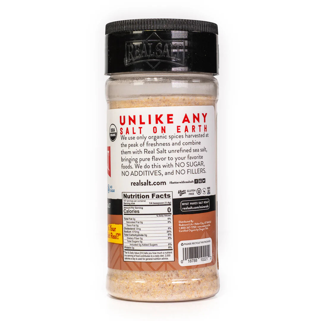 Real Salt Organic Garlic Salt Shaker, 4.75oz-8.25oz, Redmond Life