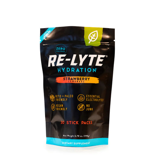 Re-Lyte Hydration Stick Packs, 30 Sticks, Strawberry Lemonade, Redmond Life