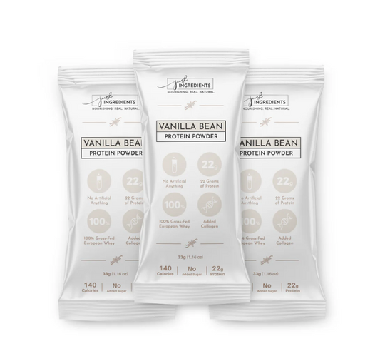 Vanilla Bean Protein Powder, 14 Single Serving Packs, Just Ingredients