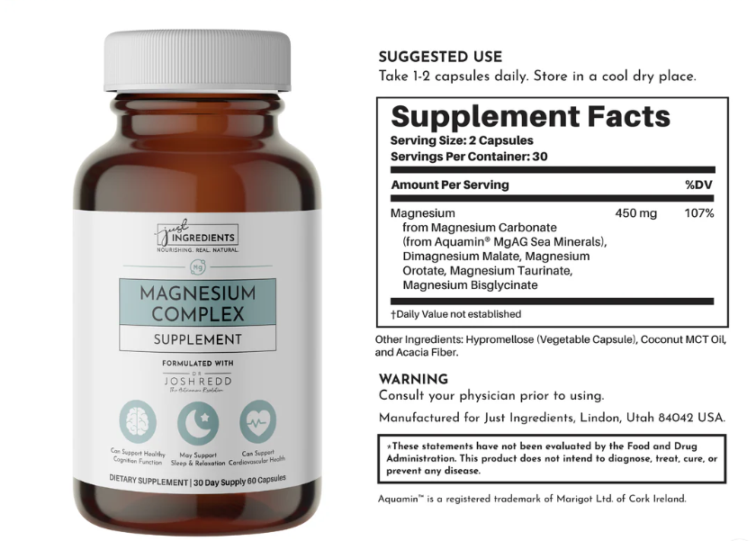 Magnesium Complex, 60 Capsules, Just Ingredients