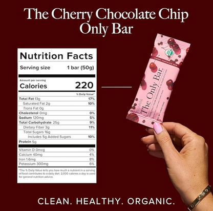 The Only Bar, Cherry Chocolate Chip, Gluten Free, Dairy Free, Truvani