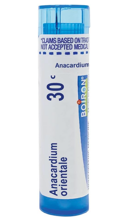 Anacardium Orientale 30C, 200CK, Homeopathic Medicine for Indigestion, Boiron, 80 Pills (Pill Size #40)