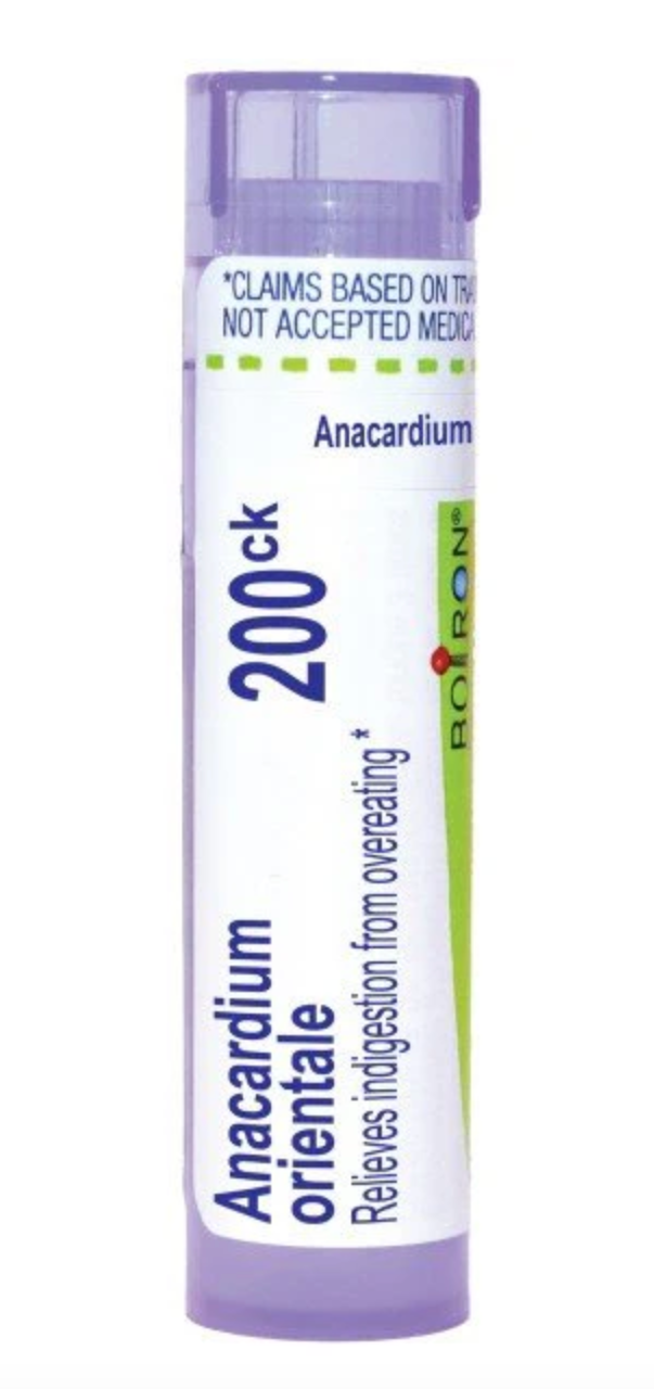 Anacardium Orientale 30C, 200CK, Homeopathic Medicine for Indigestion, Boiron, 80 Pills (Pill Size #40)