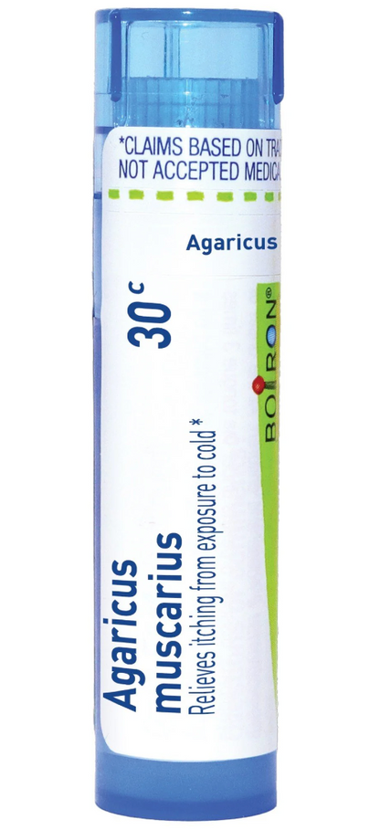 Agaricus Muscarius 30C, 200CK, Homeopathic Medicine for Itching from Exposure to Cold, Boiron, 80 Pills (Pill Size #40)