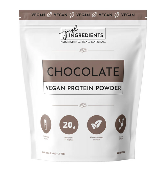 Vegan Chocolate Protein Powder, 25 Servings, Just Ingredients