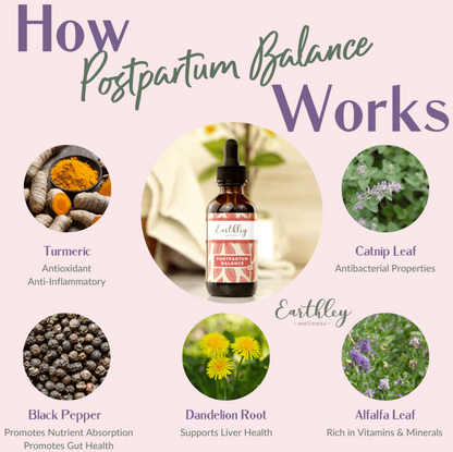 Postpartum Balance - For Hormone Balance After Baby, 1-2oz, Earthley