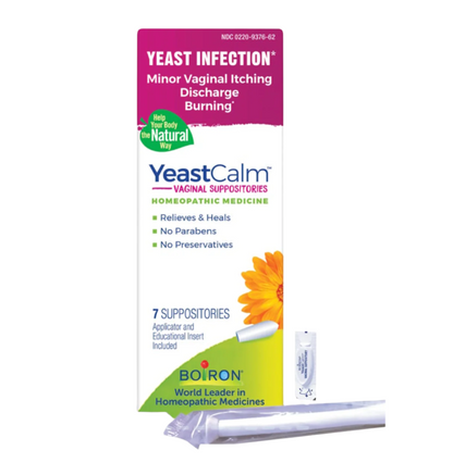 YeastCalm, Homeopathic Medicine for the Relief Symptoms of Vaginal Yeast Infection (Candidiasis), 7 Vaginal Suppositories, Boiron