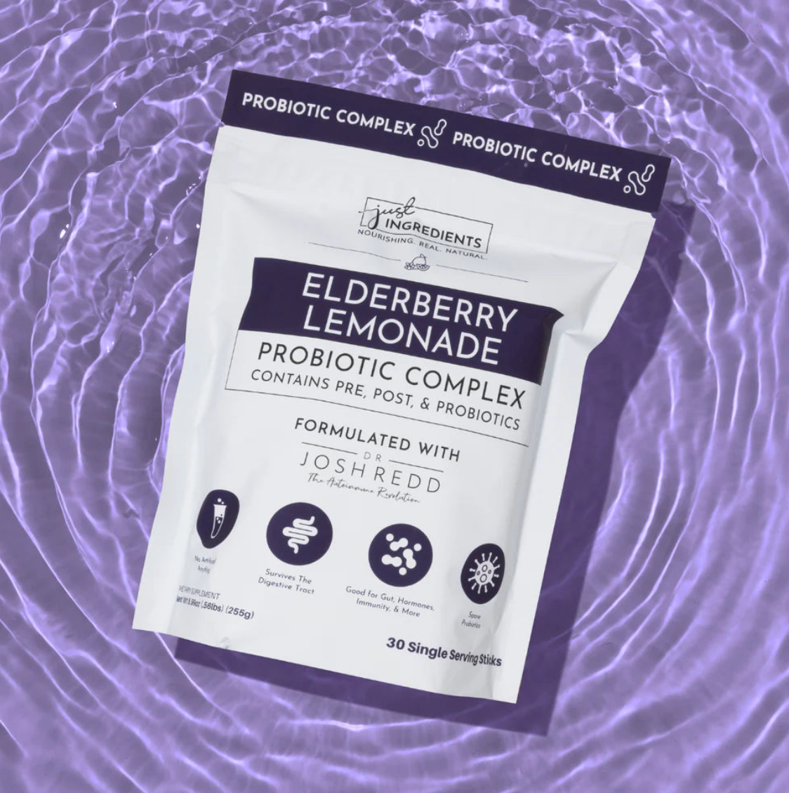 Elderberry Lemonade 3-In-1 Probiotic Complex, Single Serving Stick, Just Ingredients