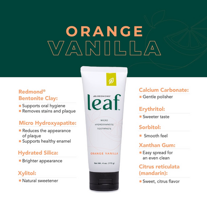 Leaf Micro Hydroxyapetite Toothpaste, 4oz, Redmond Life
