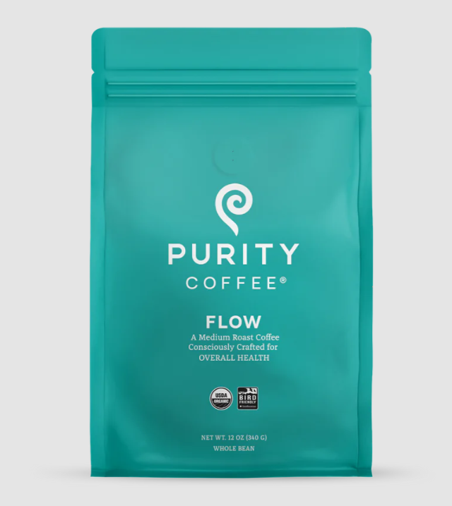 FLOW: Original Medium Roasted Organic Whole Bean Coffee, 12oz, Purity Coffee