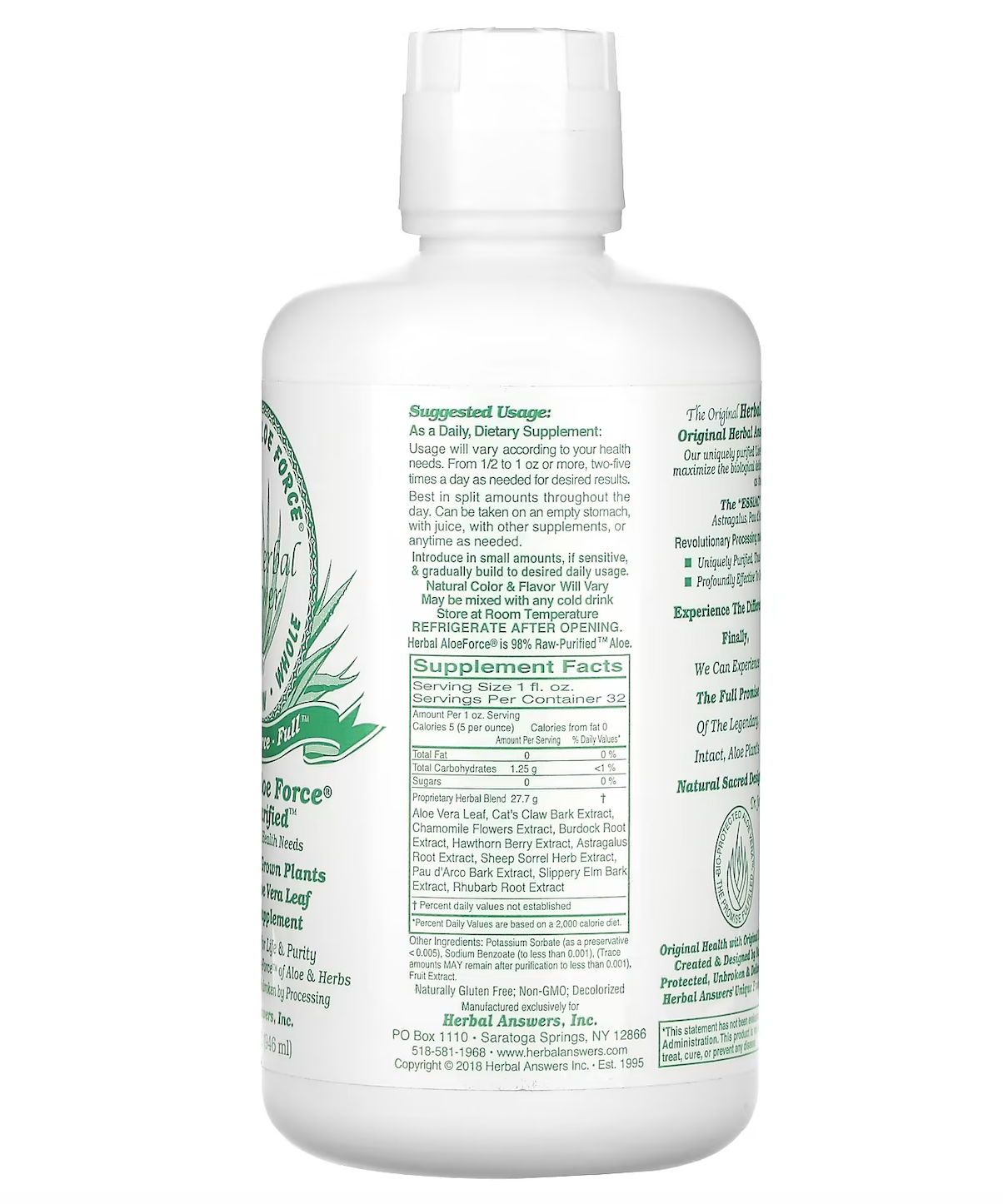 Herbal AloeForce Liquid, 32oz, Herbal Answers