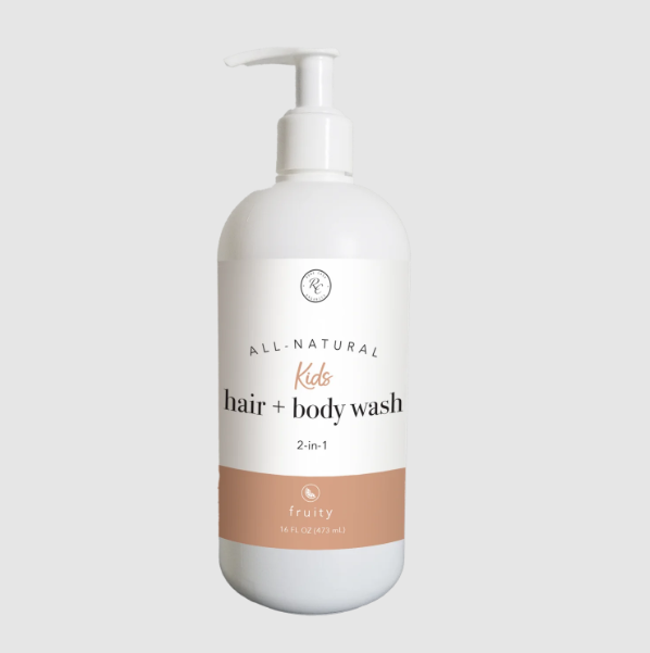 Kids Hair + Body Wash 2-in-1, Fruity, 16oz, Rowe Casa Organics