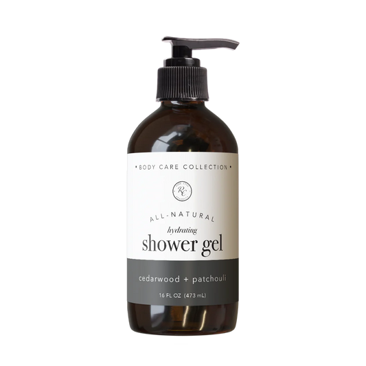 Hydrating Shower Gel, Cedarwood + Patchouli, 16oz, Rowe Casa Organics