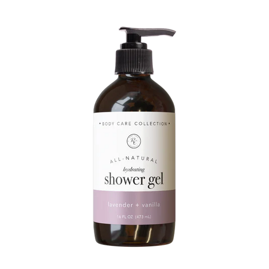 Hydrating Shower Gel, Lavender + Vanilla, 16oz, Rowe Casa Organics