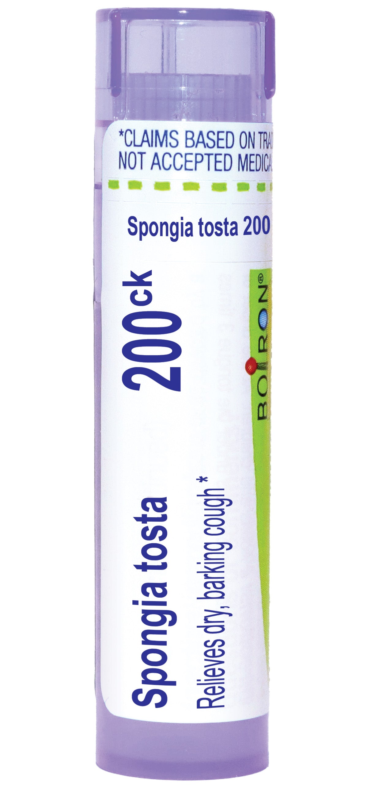 Spongia Tosta, Homeopathic Medicine for  Dry, Barking Cough, Boiron, 80 Pills (Pill Size #40)