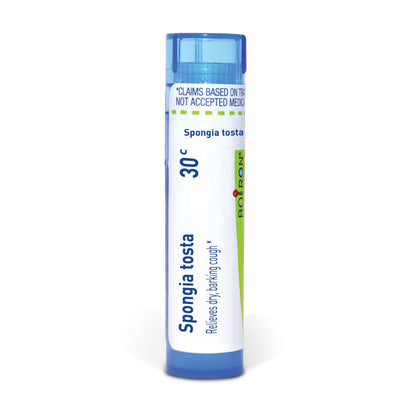 Spongia Tosta, Homeopathic Medicine for  Dry, Barking Cough, Boiron, 80 Pills (Pill Size #40)