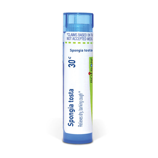 Spongia Tosta, Homeopathic Medicine for  Dry, Barking Cough, Boiron, 80 Pills (Pill Size #40)