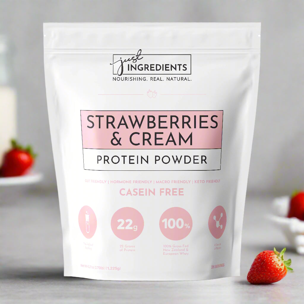 Strawberries & Cream Protein Powder, 25 Servings, Just Ingredients