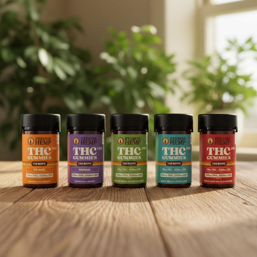 Hemp-Derived THC + CBD Gummies, 20mg THC + 500mg CBD