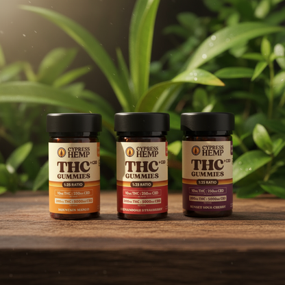 Hemp-Derived THC + CBD Gummies, 10mg THC + 250mg CBD