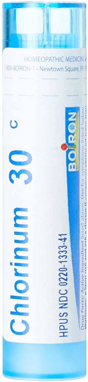 Chlorinum 30C, Homeopathic Medicine for Hoarseness, Boiron, 80 Pills, (Pill Size #40)