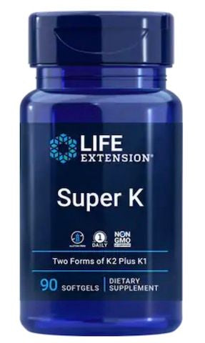 Super K, Two Forms of K2 Plus K1, 90 Softgels, Life Extension