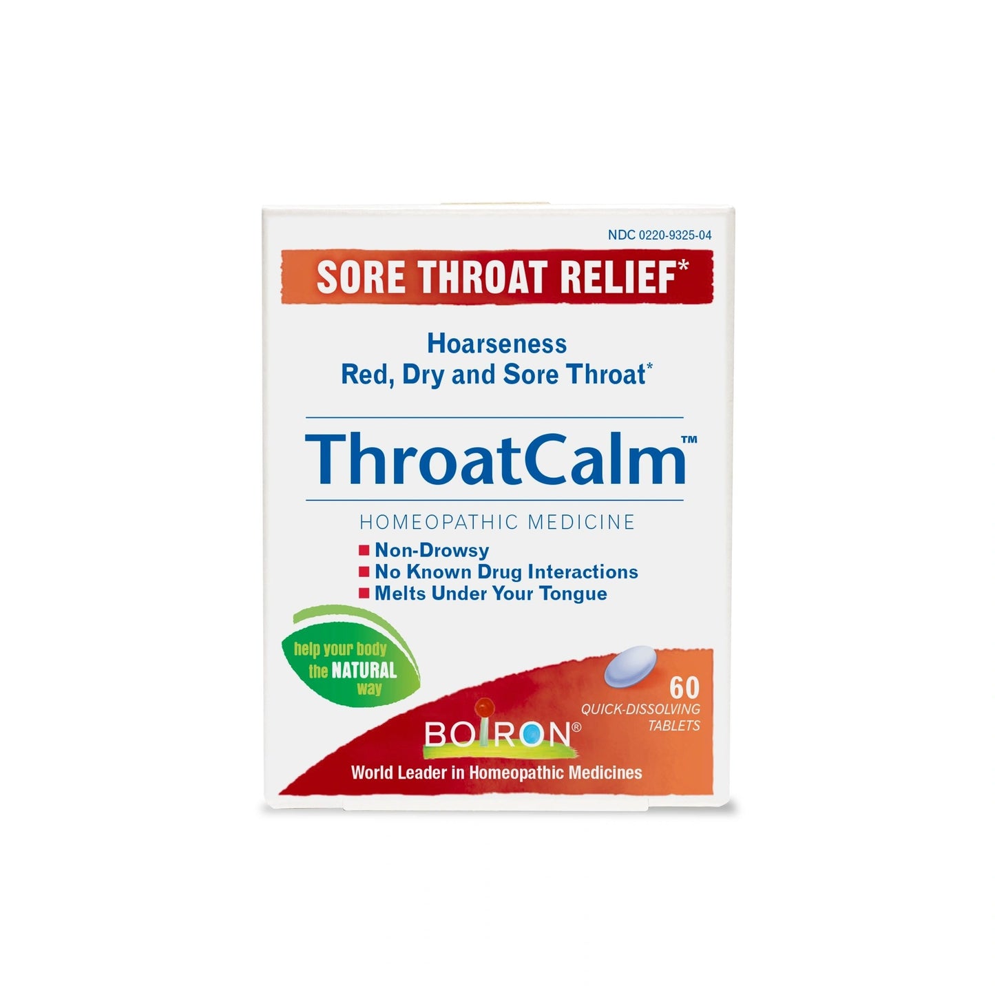 ThroatCalm Meltaway Tablets, 60 Tablets, Boiron