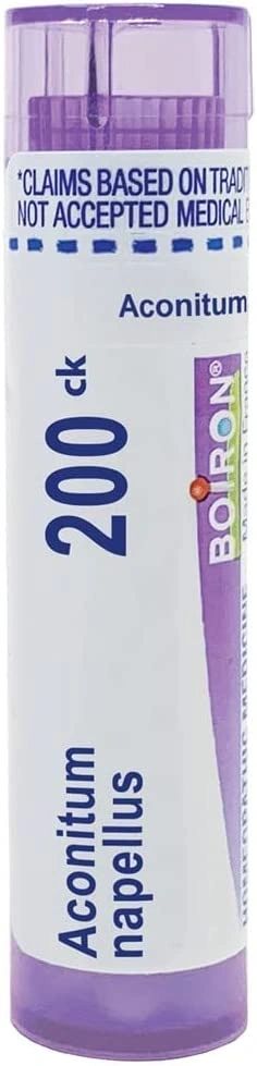 Aconitum Napellus, 30C, 200CK, 1M, Homeopathic Medicine for High Fever (up to 102F) of Sudden Onset, Boiron, 80 Pills (Pill Size #40)