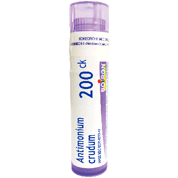 Antimonium Crudum, 6C, 30C, 200C, Homeopathic Medicine for Indigestion, Boiron, 80 Pills (Pill Size #40)