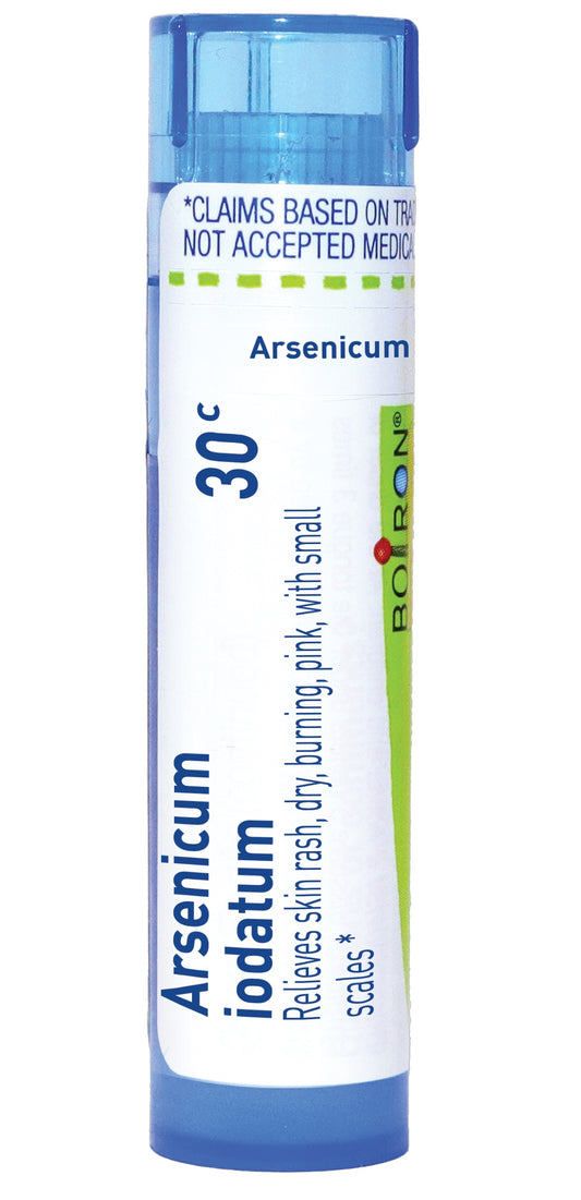 Arsenicum Iodatum, Homeopathic Medicine for Skin Rash, Dry, Burning, Pink With Small Scales, Boiron, 80 Pills (Pill Size #40)